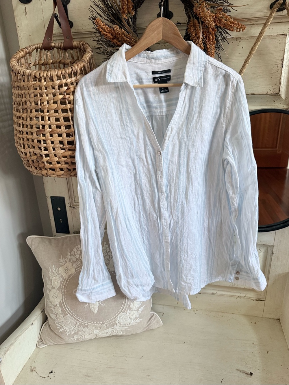 Jones New York White linen Women's Button-Down Shirt